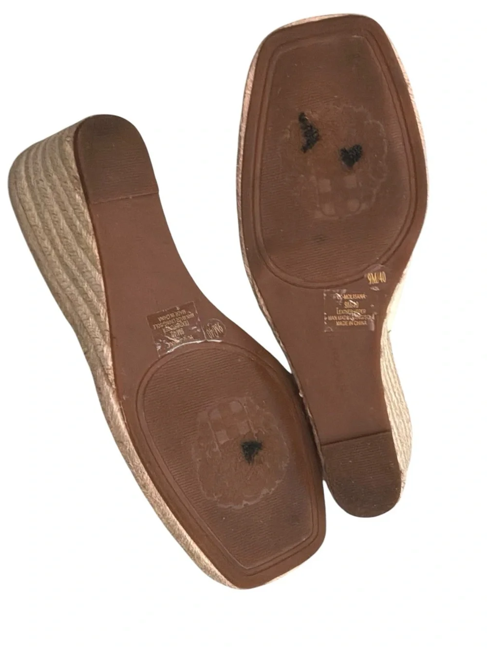 Vince Camuto Molisana Cream Leather Espadrille Wedge Sandal